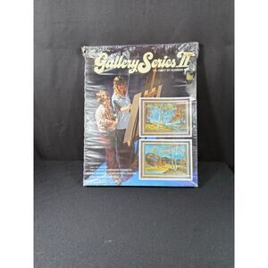 Vintage Paint By Number Set Oil Paints 2 Landscapes Birch Country Gallery Series